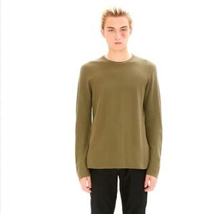 HELMUT LANG LONG SLEEVED CREW NECK SHIRT  ( GREEN/BROWN) SZ LARGE